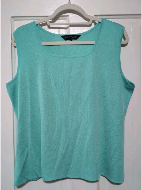 Ming Wang Tops - Ming Wang Aqua Tank Top Beach Resort Business Woman's XL(1485)A